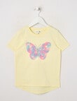 Mac & Ellie Applique Butterfly Short Sleeve Tee, Lemon product photo