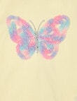 Mac & Ellie Applique Butterfly Short Sleeve Tee, Lemon product photo View 02 S