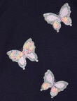 Mac & Ellie Applique Butterflies Short Sleeve Tee, Navy product photo View 02 S