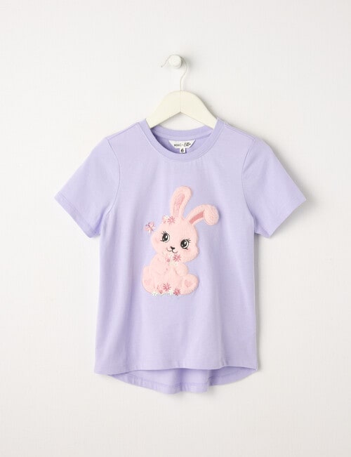 Mac & Ellie Fluffy Bunny Short Sleeve Tee, Lilac product photo