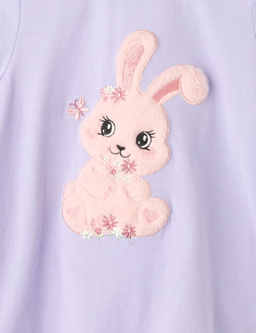Mac & Ellie Fluffy Bunny Short Sleeve Tee, Lilac product photo View 02 L