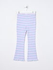 Mac & Ellie Mermaid Stripe Rib Flare Legging, Light Blue product photo