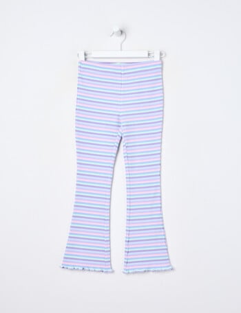 Mac & Ellie Mermaid Stripe Rib Flare Legging, Light Blue product photo