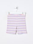 Mac & Ellie Rainbow Stripe Rib Bike Short, Pink product photo
