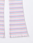 Mac & Ellie Rainbow Stripe Rib Flare Legging, Pink product photo View 02 S