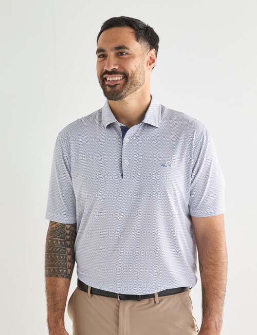 Greg Norman Short Sleeve Polo, Fairway White product photo