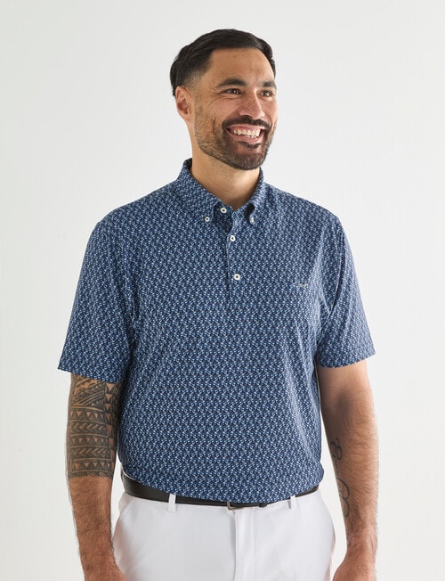 Greg Norman Short Sleeve Polo, Irons Navy product photo View 04 L