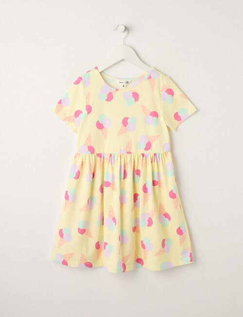 Mac & Ellie Icecreams Short Sleeve Knit Dress, Lemon product photo