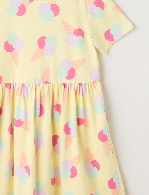 Mac & Ellie Icecreams Short Sleeve Knit Dress, Lemon product photo View 02 L