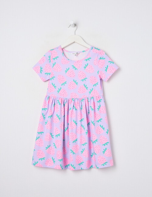 Mac & Ellie Strawberries Short Sleeve Knit Dress, Lilac product photo