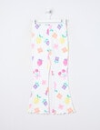 Mac & Ellie Fruit Flowers Rib Flare Legging, Vanilla product photo