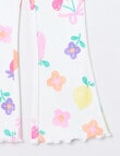 Mac & Ellie Fruit Flowers Rib Flare Legging, Vanilla product photo View 02 S