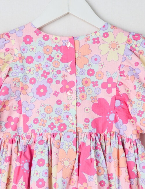 Mac & Ellie Floral Puff Sleeve Dress, Baby Pink product photo View 03 L