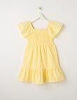 Mac & Ellie Flutter Sleeve Broderie Dress, Lemon product photo