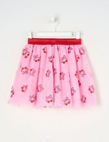 Mac & Ellie Cherries Tutu Skirt, Candy Pink product photo