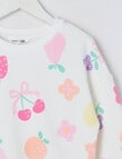 Mac & Ellie Fruit Flowers Boxy Sweatshirt, Vanilla product photo View 02 S