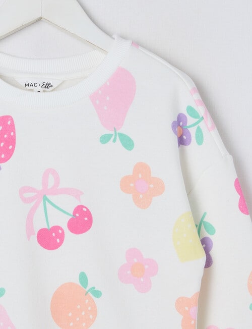 Mac & Ellie Fruit Flowers Boxy Sweatshirt, Vanilla product photo View 02 L