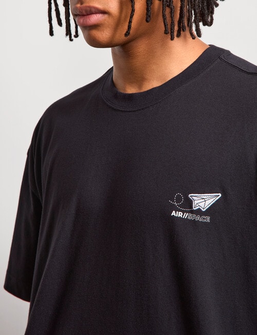 AIR SPACE Airplane Embroidered Tee, Black product photo View 04 L