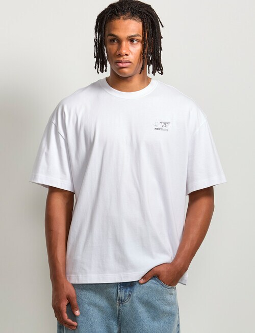 AIR SPACE Airplane Embroidered Tee, White product photo View 02 L