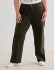 Studio Curve Cord Jean with Patch Pockets, Olive product photo