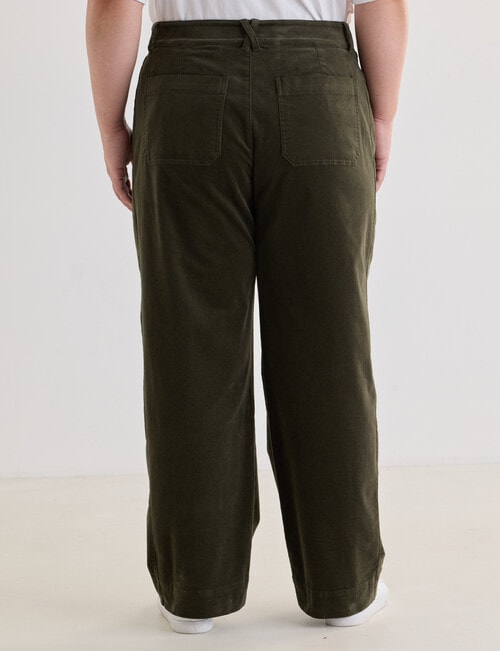 Studio Curve Cord Jean with Patch Pockets, Olive product photo View 02 L