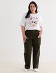 Studio Curve Cord Jean with Patch Pockets, Olive product photo View 03 S