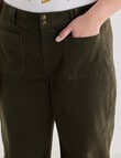 Studio Curve Cord Jean with Patch Pockets, Olive product photo View 04 S