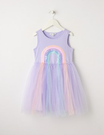 Mac & Ellie Rainbow Tulle Singlet Dress, Lilac product photo