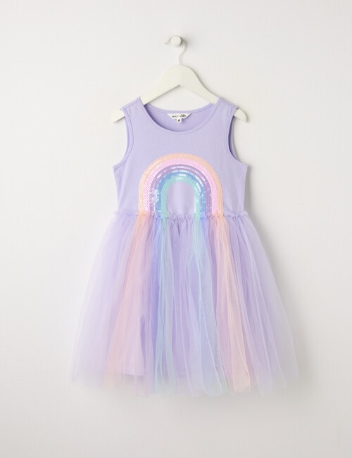 Mac & Ellie Rainbow Tulle Singlet Dress, Lilac product photo
