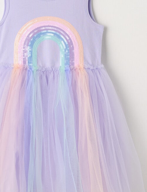 Mac & Ellie Rainbow Tulle Singlet Dress, Lilac product photo View 02 L