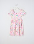 Mac & Ellie Holiday Fun Puff Sleeve Button Front Dress,Vanilla product photo