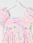 Mac & Ellie Holiday Fun Puff Sleeve Button Front Dress,Vanilla product photo View 03 S