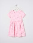 Mac & Ellie Unicorns Short Sleeve Knit Dress, Baby Pink product photo