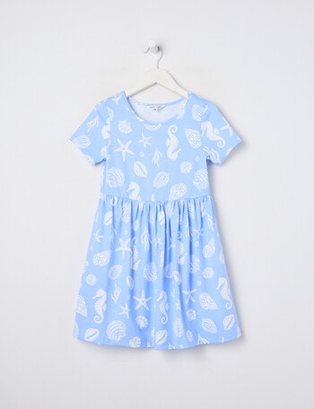 Mac & Ellie Shells Short Sleeve Knit Dress, Cornflower product photo