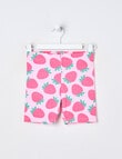 Mac & Ellie Strawberries Rib Bike Short, Pink Sugar product photo