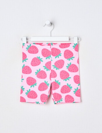 Mac & Ellie Strawberries Rib Bike Short, Pink Sugar product photo