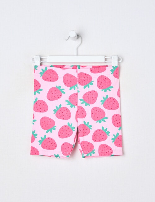 Mac & Ellie Strawberries Rib Bike Short, Pink Sugar product photo