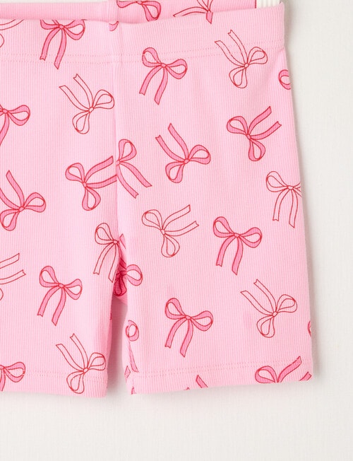 Mac & Ellie Bows Rib Bike Short, Candy Pink product photo View 02 L