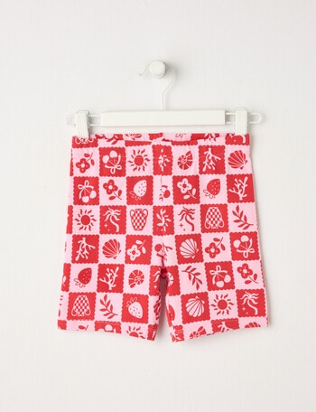 Mac & Ellie Checkers Bike Short, Pink & Red product photo