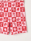 Mac & Ellie Checkers Bike Short, Pink & Red product photo View 02 S