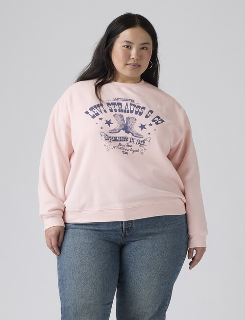 Levis PL Plus Crew Boot Poster GR Everyday Crew Sweatshirt, Crystal Pink product photo