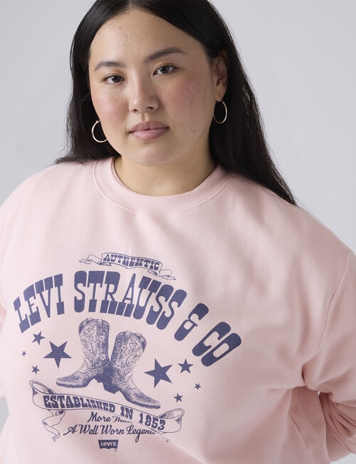 Levis PL Plus Crew Boot Poster GR Everyday Crew Sweatshirt, Crystal Pink product photo View 03 L