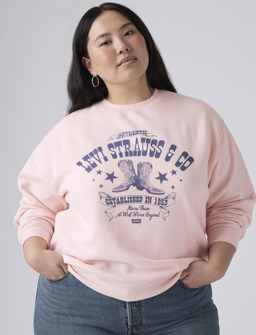 Levis PL Plus Crew Boot Poster GR Everyday Crew Sweatshirt, Crystal Pink product photo View 04 L