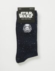 Licensed Star Wars Stormtrooper Flecked Crew Sock, Navy product photo View 02 S