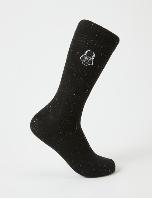 Licensed Star Wars Darth Vadar Flecked Crew Sock, Black product photo