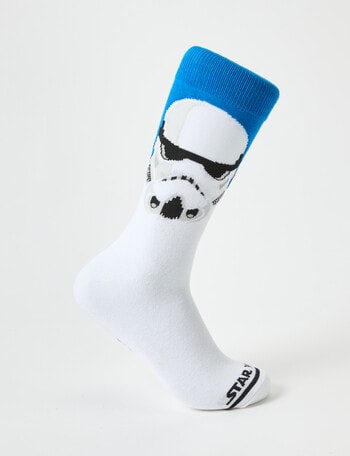 Licensed Star Wars Stormtrooper Crew Sock, Blue & White product photo