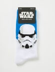 Licensed Star Wars Stormtrooper Crew Sock, Blue & White product photo View 02 S