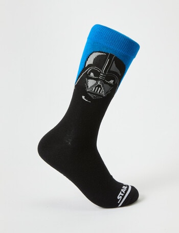 Licensed Star Wars Darth Vadar Crew Sock, Blue & Black product photo