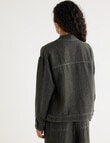 Zest Linen Boxy Jacket, Forest Night product photo View 02 S