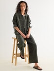 Zest Linen Boxy Jacket, Forest Night product photo View 03 S